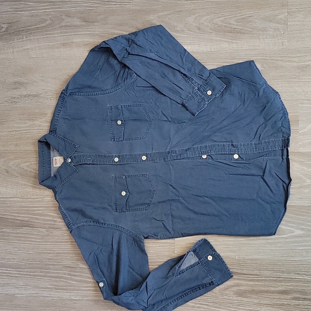 Blue button up